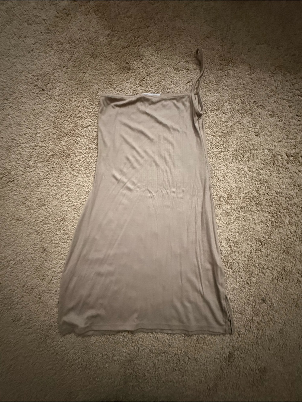 Joah Brown Beige/Taupe One-Shoulder Slip Dress